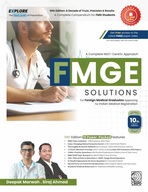 FMGE Solutions 10th edition 2026 by Dr Deepak Marwah & Dr Siraj Ahmad