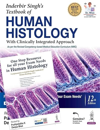 Inderbir Singh'S Textbook Of Human Histology 12th Edition 2027 By Pushpalatha K