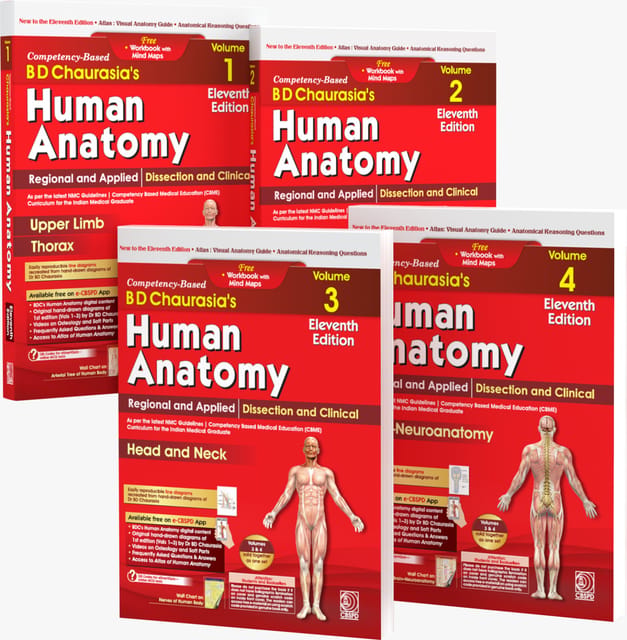 BD Chaurasia's Human Anatomy 11th Edition 2027 (4 Volume set)