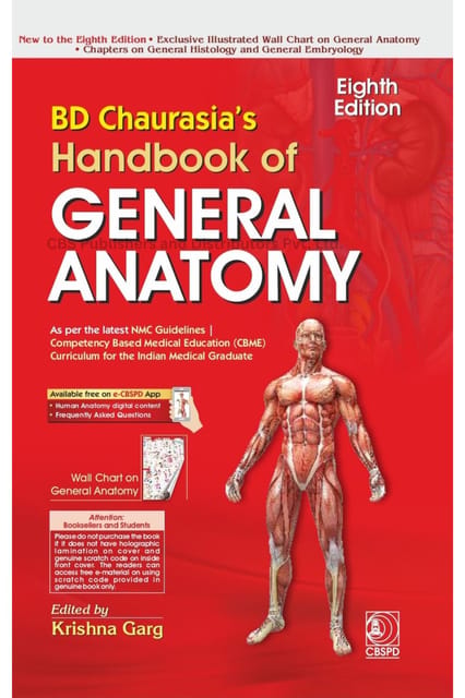 Bd Chaurasia's Handbook of General Anatomy 8th Edition 2027 With Wall Chart