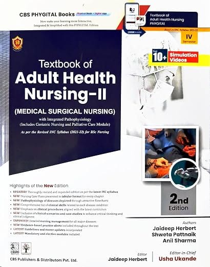 Textbook Of Adult Health Nursing Ii Medical Surgical Nursing  2nd Edition  Based On Inc Syllabus 2021-2022  IV Semester 2026 By Usha Ukande