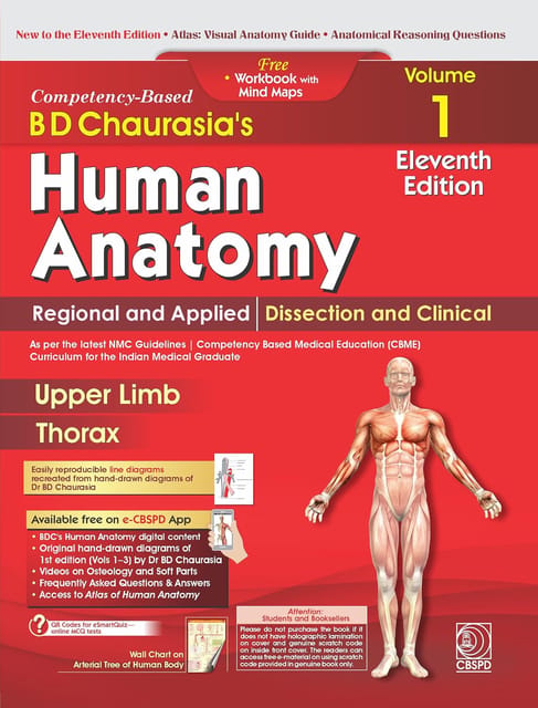 BD Chaurasia's Human Anatomy Volume 1, 11th Edition 2027