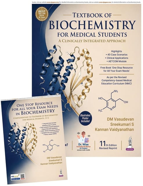 Textbook Of Biochemistry For Medical Students (Complimentary Book Included+Illustrated Poster) 11th Edition 2026 By Dm Vasudevan