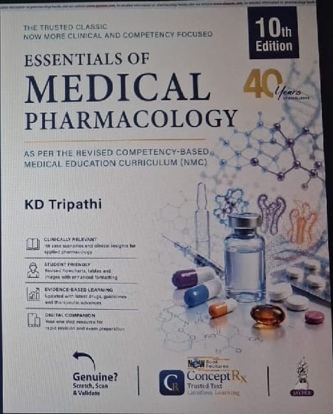 KD Tripathi Essentials of Medical Pharmacology 10th Edition 2027