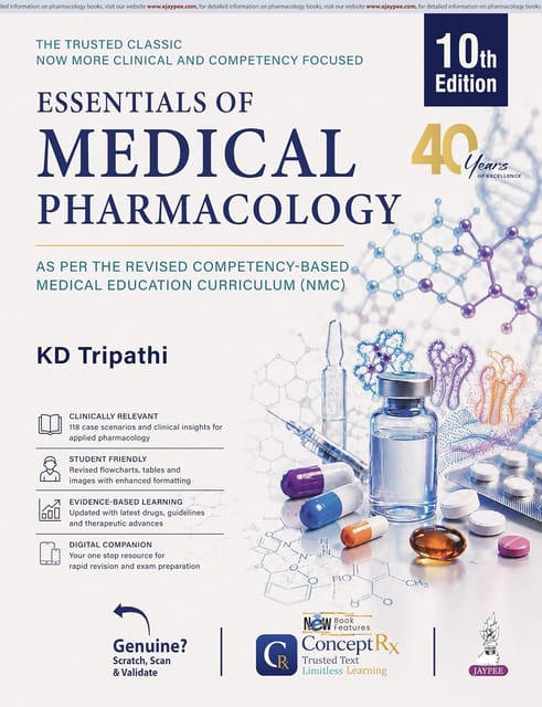 KD Tripathi Essentials of Medical Pharmacology 10th Edition 2027