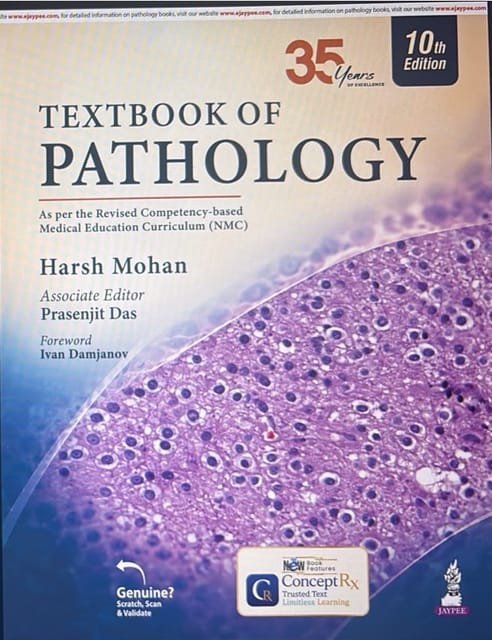 Textbook of Pathology 10th Edition 2026 For MBBS 2nd Year Students and Pathology Postgraduates By Harsh Mohan