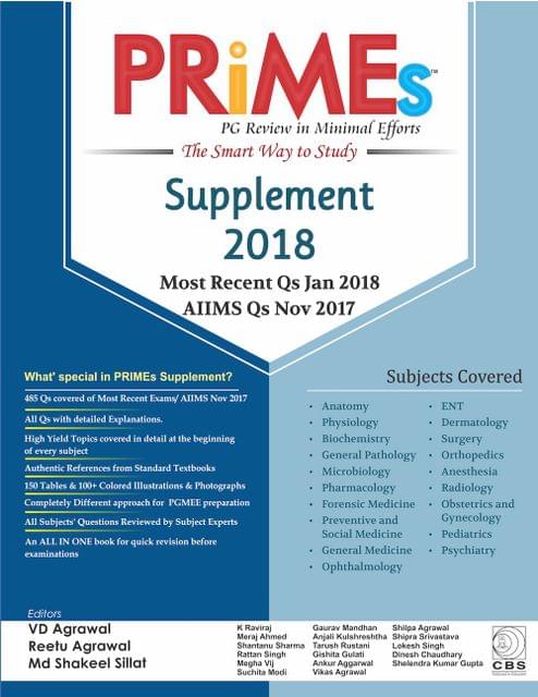 PRiMEs Supplement 2018 by VD Agarwal