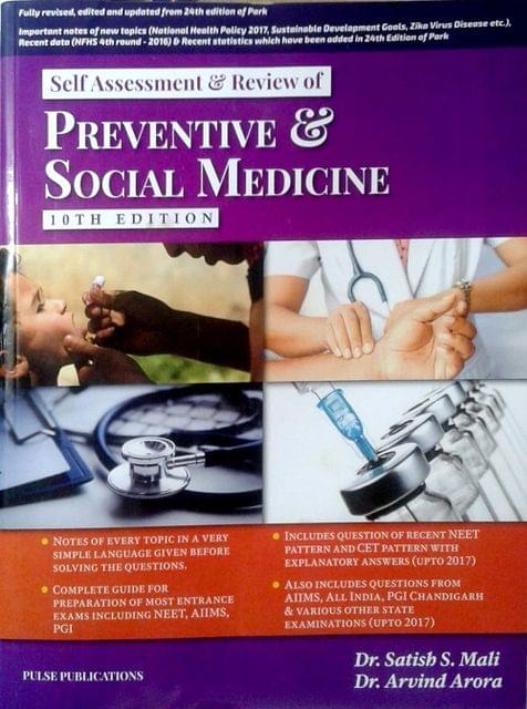 Self Assessment & Review of Preventive & Social Medicine 10th Edition 2018 By Satish S Mali & Arvind Arora