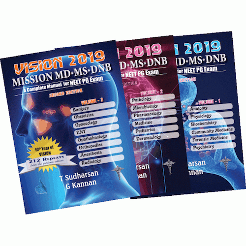 Vision 2019 Mission MD-MS-DNB 2nd Edition 2018 (3 Volume Set) by T Sudharsan, G Kannan