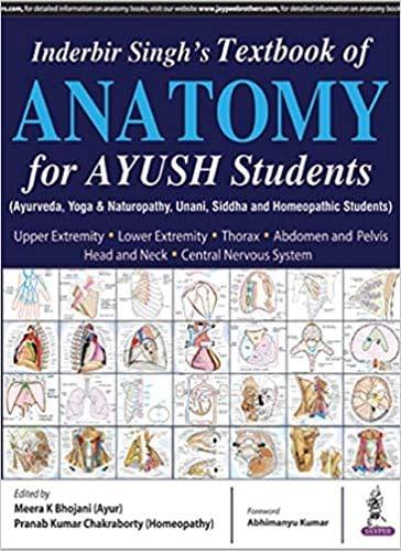 Inderbir Singh Textbook Of Anatomy For Ayush Students 1st Edition 2017 By Meera K Bhojani