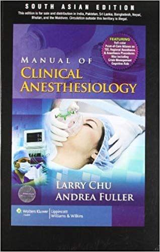 Manual of Clinical Anesthesiology 2012 By Chu