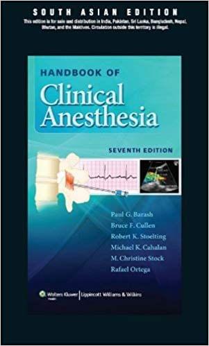 Handbook of Clinical Anesthesia 7th Edition 2013 By Barash