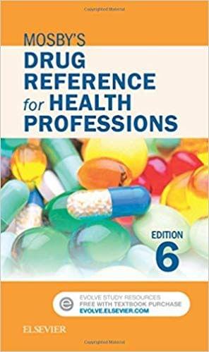 Mosby's Drug Reference for Health Professions 6th Edition 2017 By Mosby