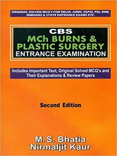 Cbs: Mch Burns And Plastic Surgery: Entrance Examination: 2nd Edition 2017 By M S Shatia