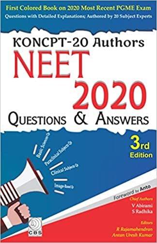 KONCPT-20 Authors: NEET 2020 Questions & Answers 2020 By S Radhika V Abirami